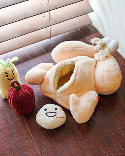 Stuffed Chicken Interactive Dog Toy Set