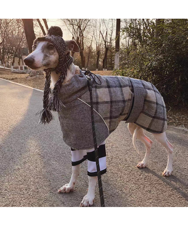 Plaid Fleece Jacket for Medium Large Dogs