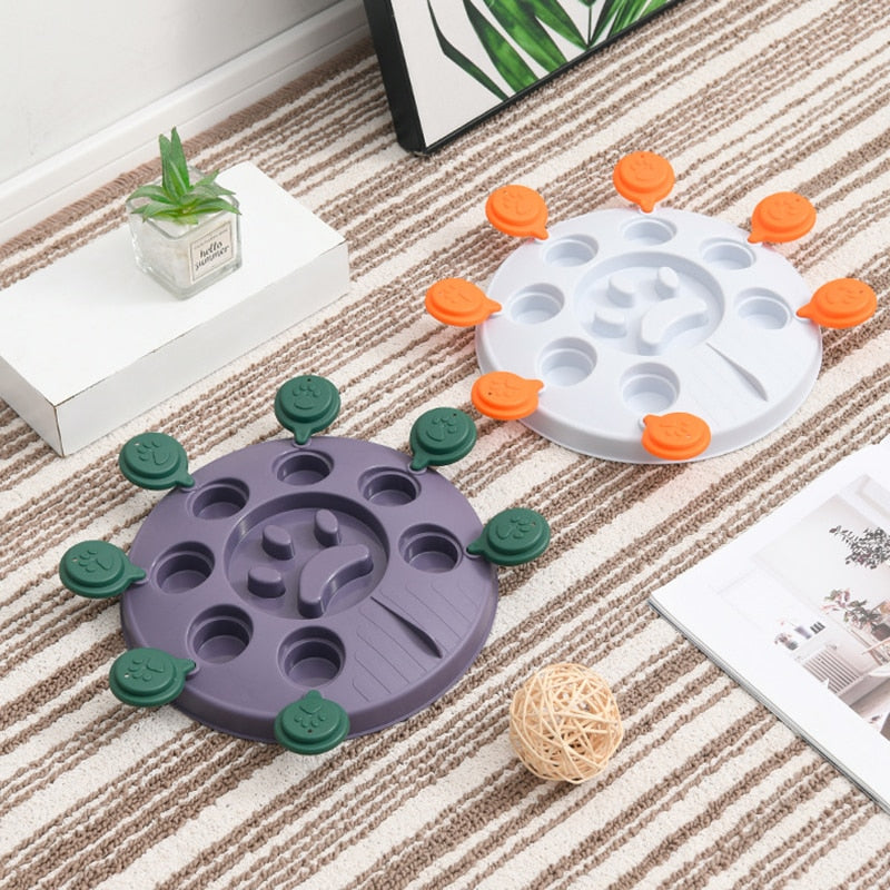 Rotating Lids Dog Puzzle Treat Toy