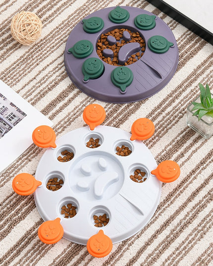 Rotating Lids Dog Puzzle Treat Toy