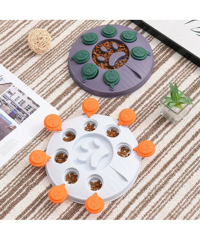 Rotating Lids Dog Puzzle Treat Toy
