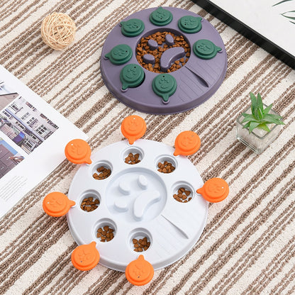 Rotating Lids Dog Puzzle Treat Toy