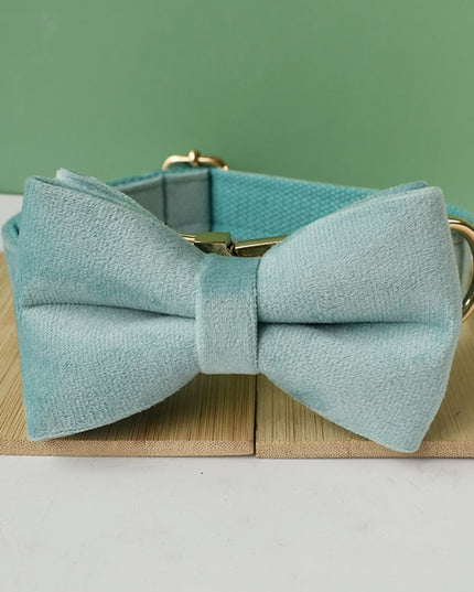 Teal Personalized Bow Tie Collar