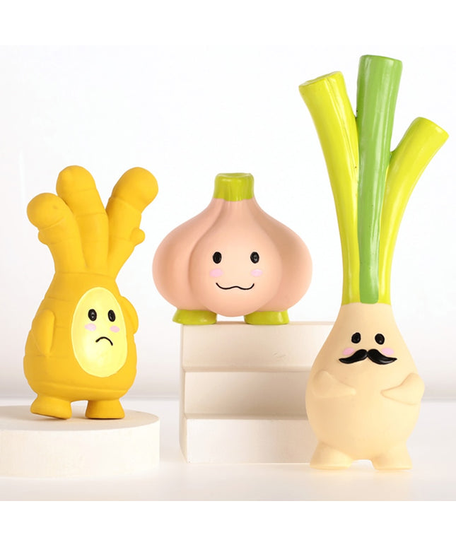 Onion Leek Ginger Squeaky Latex Dog Toys