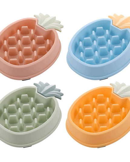 Cute Pineapple Slow Feeder Bowl