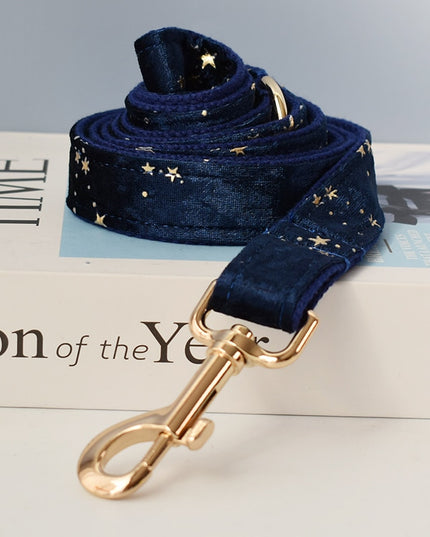 Navy Blue & Gold Stars Leash