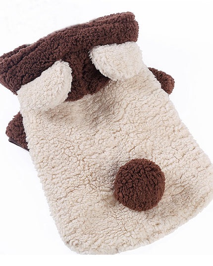 Teddy Bear Wool Hoodie for Medium Large Dogs