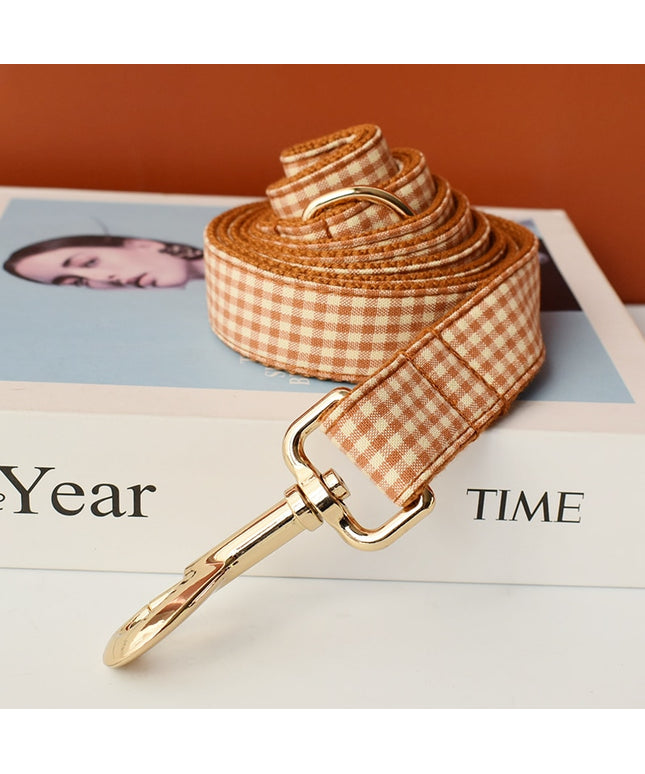 Caramel Brown Checkered Leash