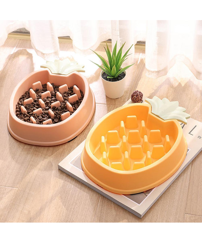 Cute Pineapple Slow Feeder Bowl