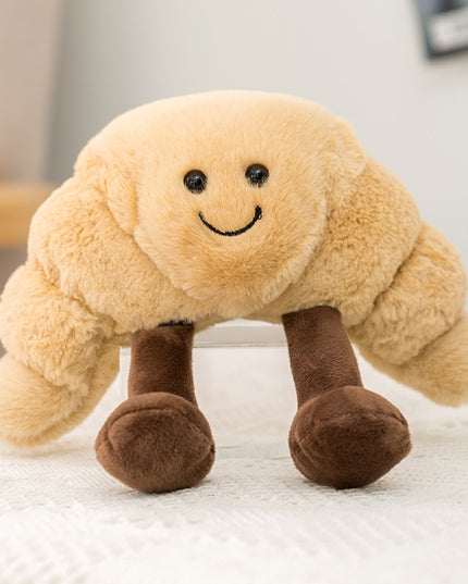 Toast Croissant Bread Squeaky Plush Dog Toy