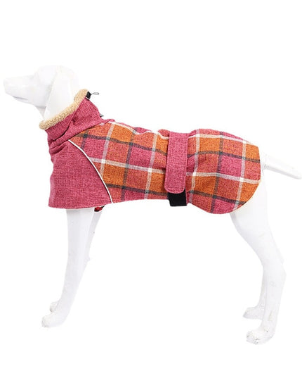 Plaid Fleece Jacket for Medium Large Dogs