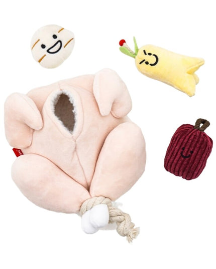 Stuffed Chicken Interactive Dog Toy Set