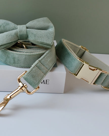Mint Green Personalized Bow Tie Collar