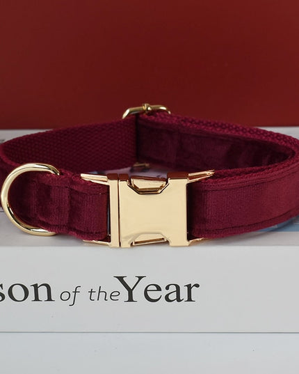 Burgundy Personalized Bow Tie Collar