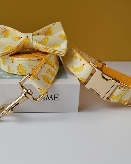 Banana Print Personalized Bow Tie Collar