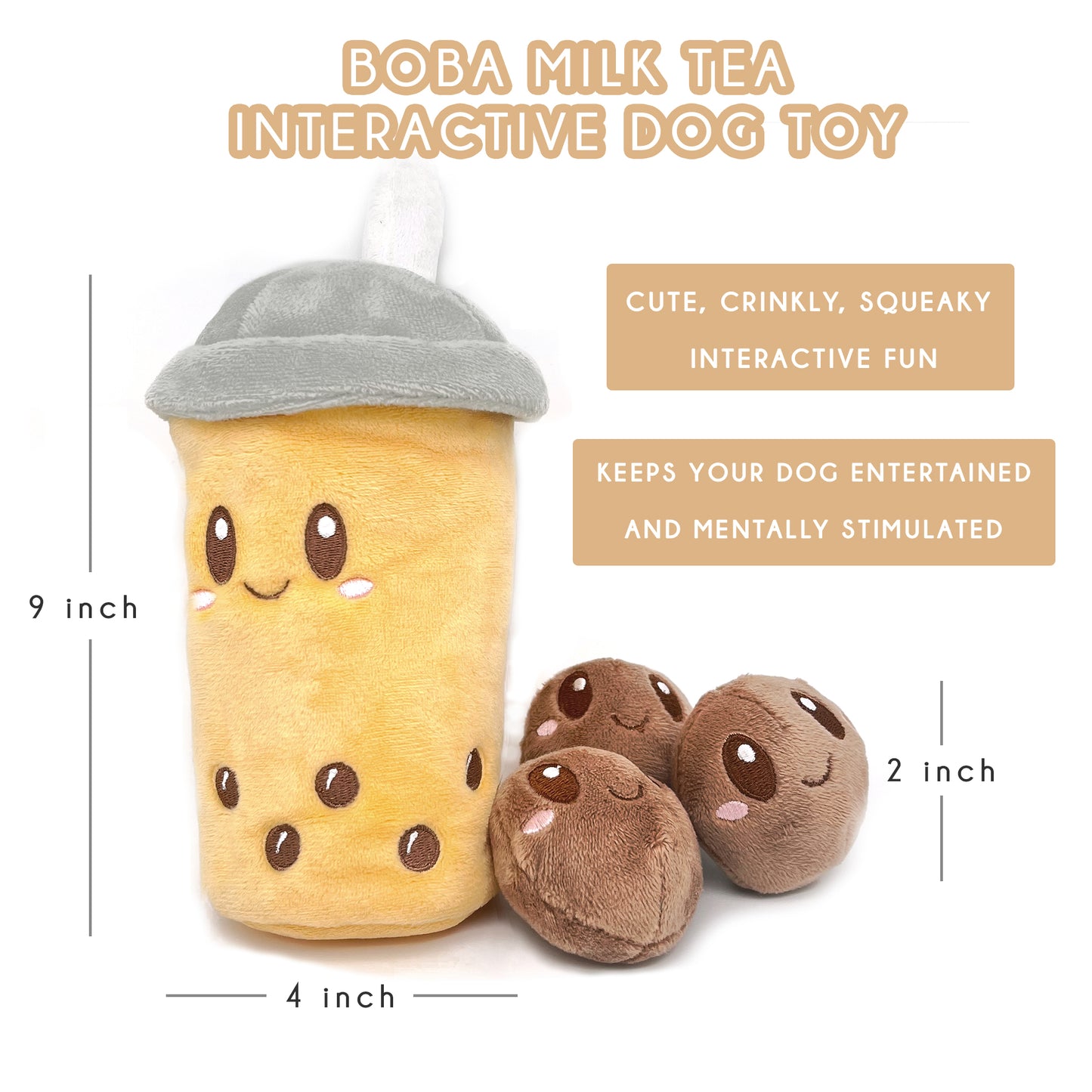 Large Boba Tea Interactive Dog Toy